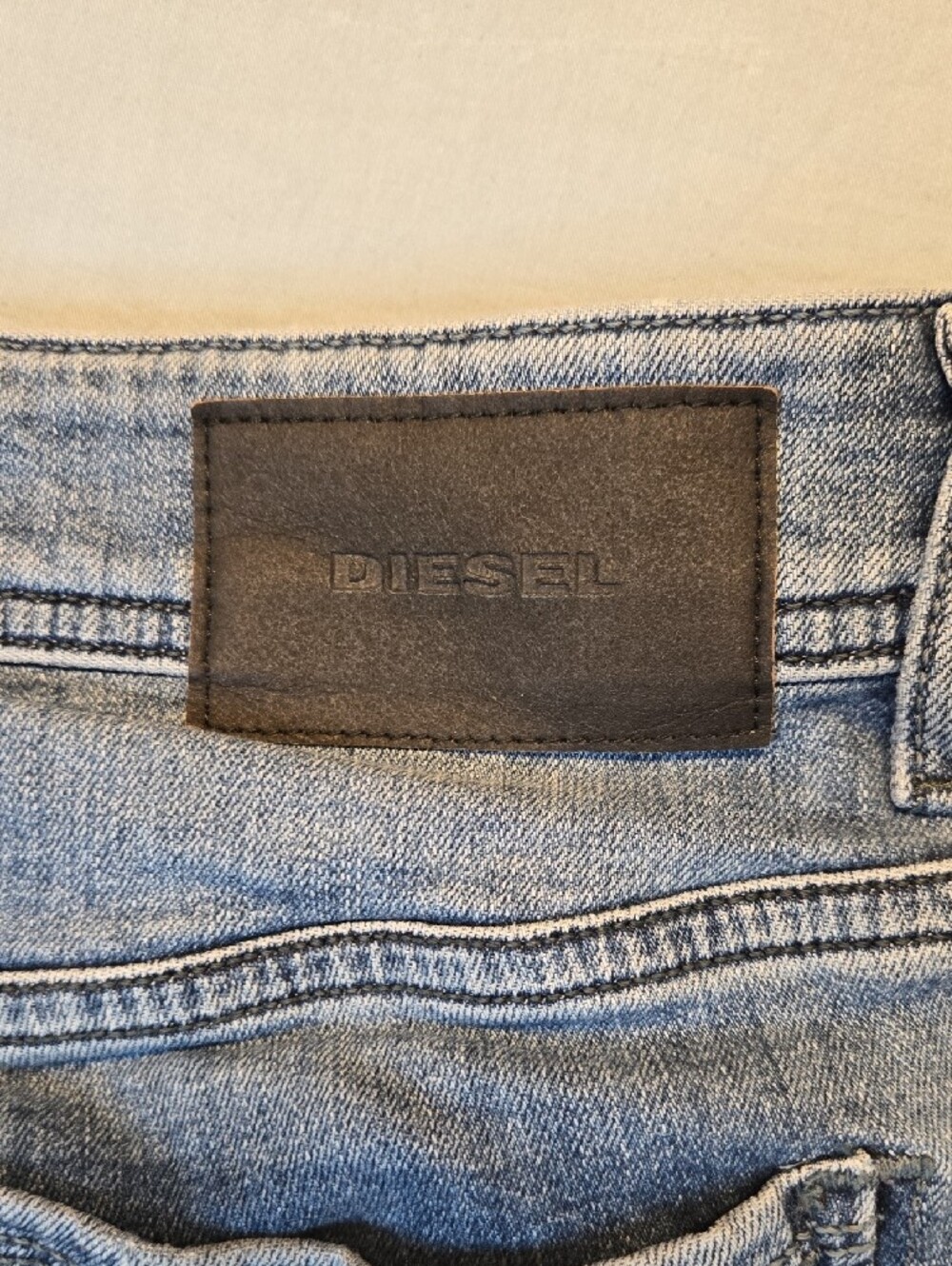Diesel Sleekner Slim Skinny Tapered Fit Light Blue Distressed Denim Jeans - Picture 15 of 15